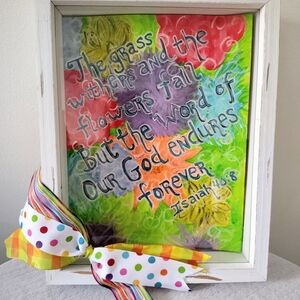 Hand painted Colorful Inspirational Framed Art